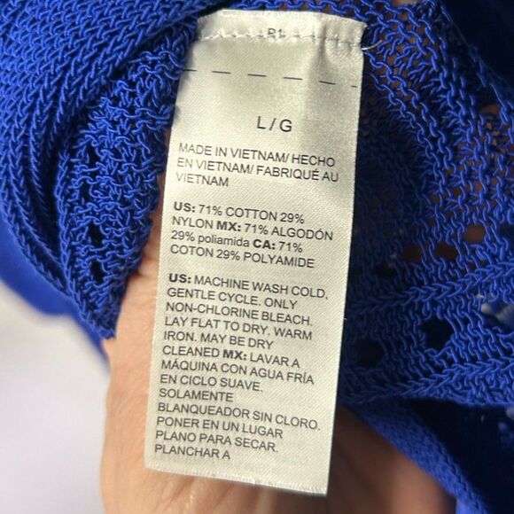 White House Black Market Blue Open-Front Waterfall Cardigan XL - Picture 5 of 6